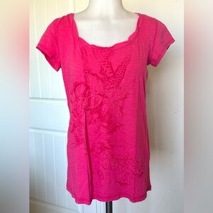 LOFT Pink Graphic Relaxed T-Shirt